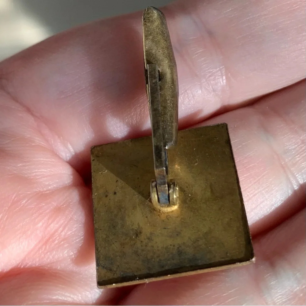 Masonic Cufflinks by Avedon Brass Vintage Rare Patent#2920363 Pivot features